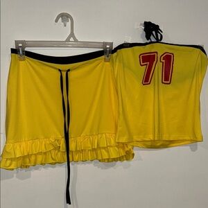 Yellow Two-Piece Skirt and Top Set